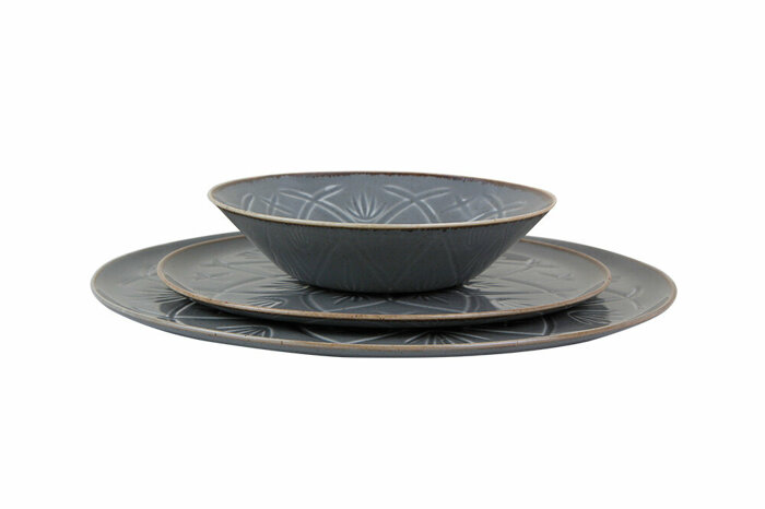 Christina Koyu Gri Yemek Takımı 3 Parça