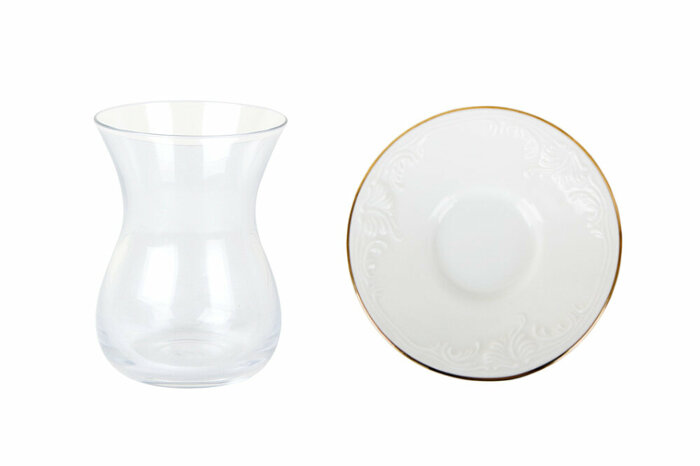 Altın Yaldız Çay Bardak Takımı 12 Parça