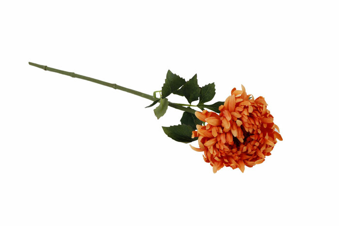 Tek Krizantem Turuncu Yapay Çiçek 76cm