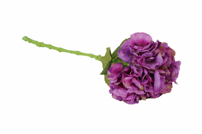 Tek Ortanca Koyu Mor Yapay Çiçek 54cm