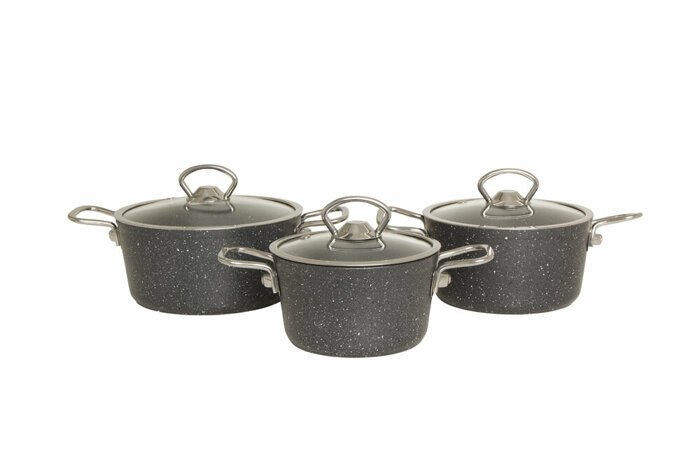 Paulo Antrasit Mini Tencere Takımı 6 Parça