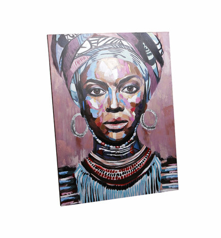 Afrikalı Kız Ön Tablo 90x120cm