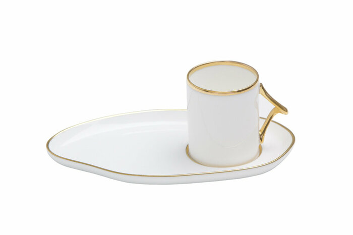 Limoges Altın Yaldız Kahve Takımı 4 Parça