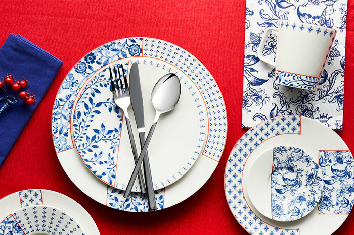 Folksy 19 Parça 6 Kişilik Pasta-Çay Takımı